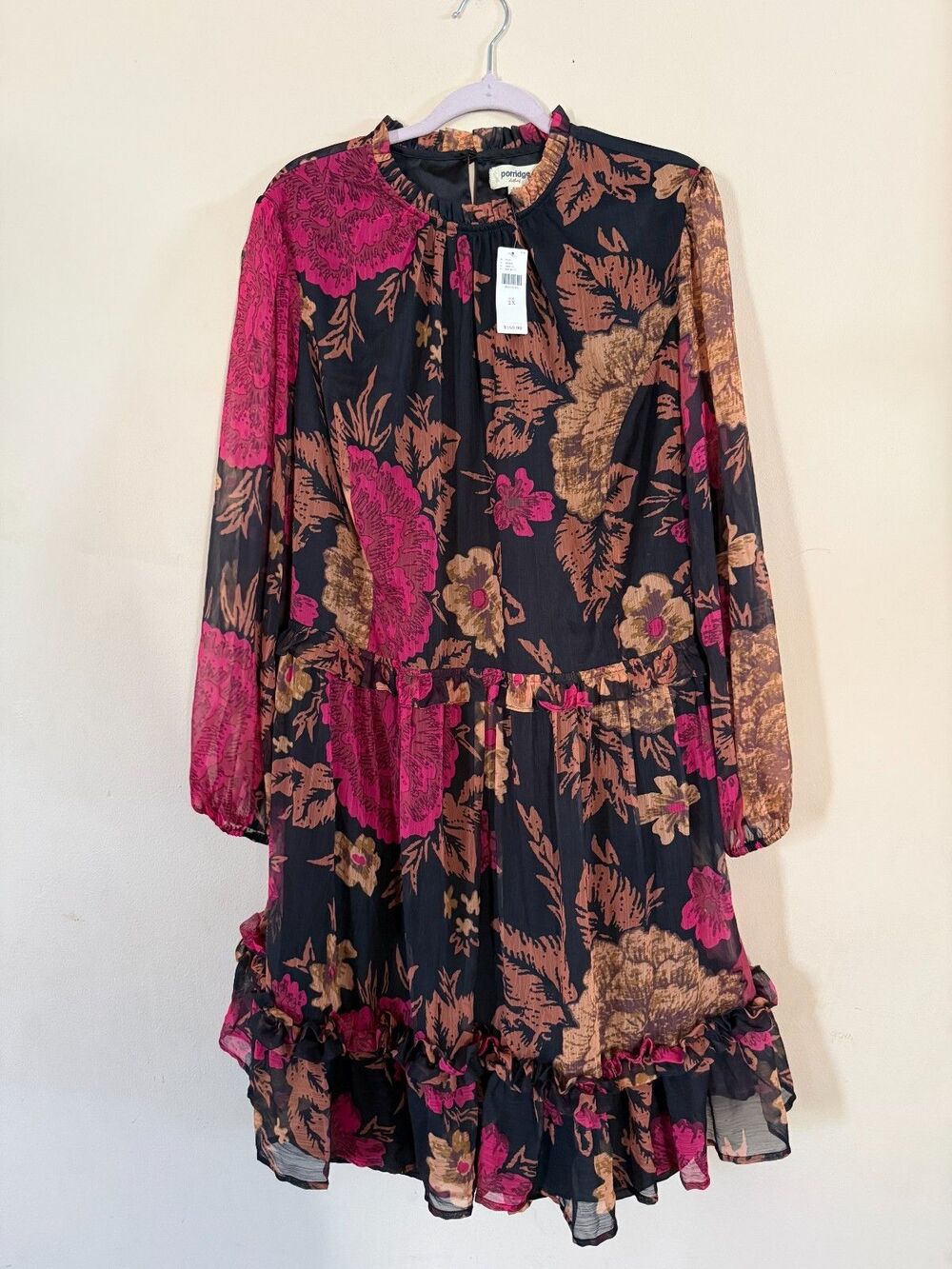NWT Porridge by Anthropologie Puff-Sleeved Floral Mini Dress Size 2XLarge Whimsy - Picture 5 of 16